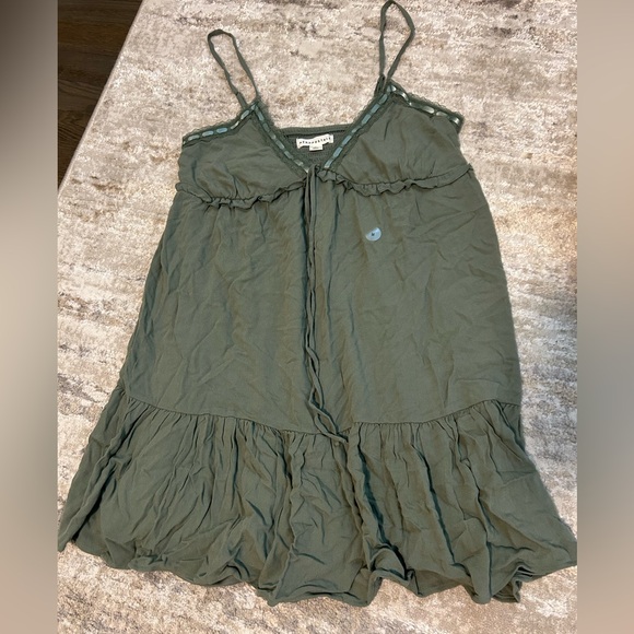 aéropostale solid v-neck lace-trimmed babydoll dress - Picture 5 of 8